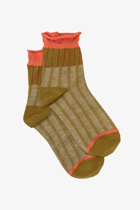 Olive & Frill Top Sock