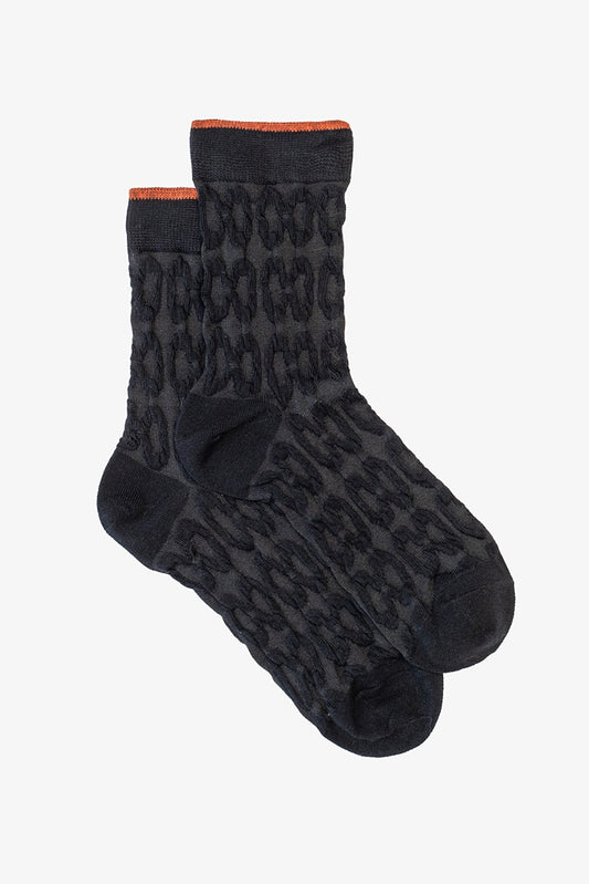 Rust Top Black Sock
