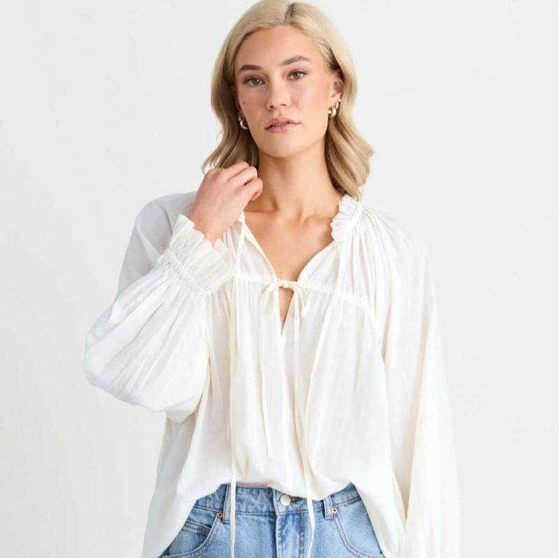 Artist Ivory Relaxed Gathered Top