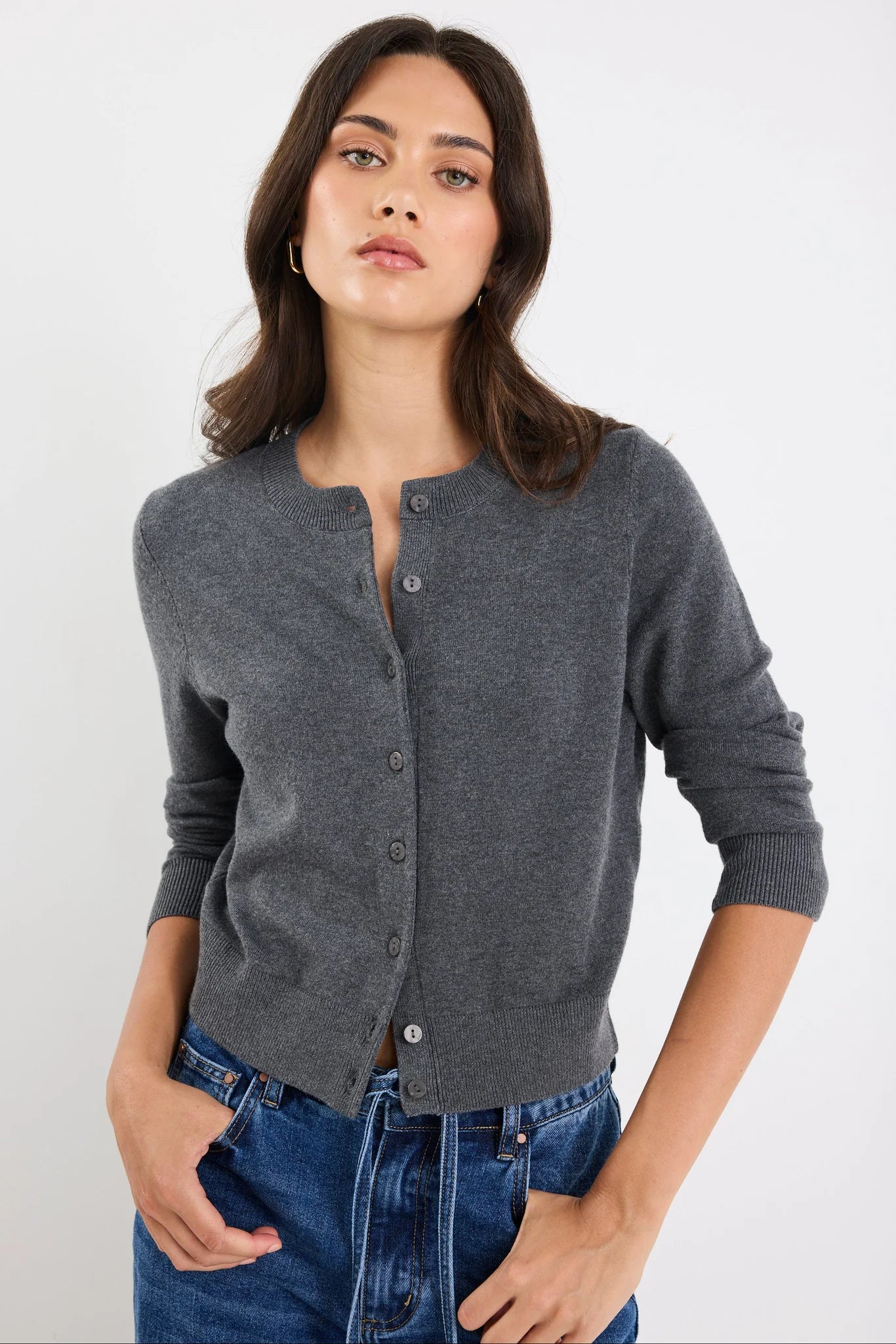 Autograph Cashmere Crewneck Cardigan