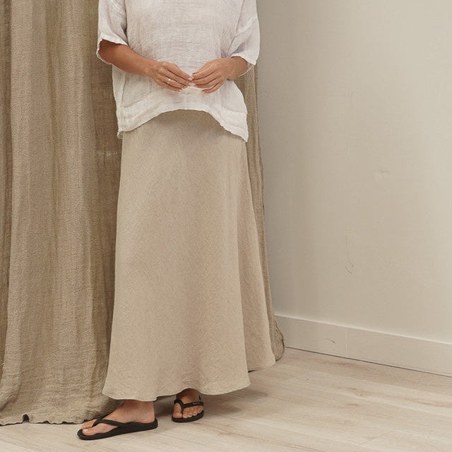 Sottana Bias Cut Linen Skirt S/M