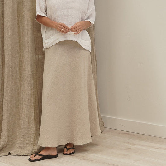 Sottana Bias Cut Linen Skirt S/M