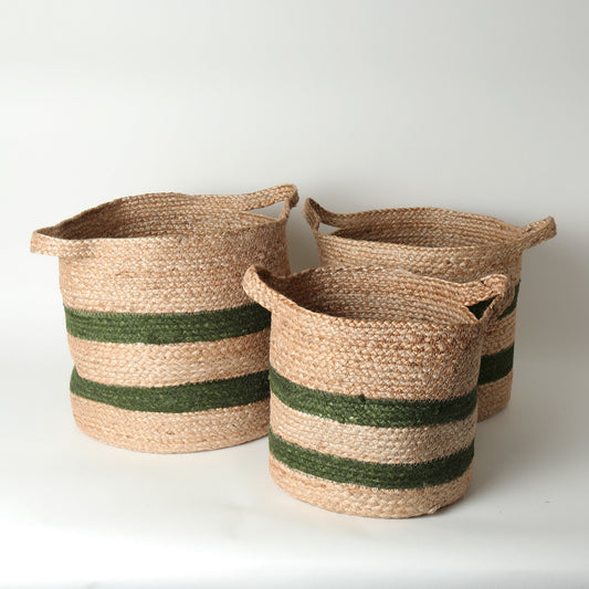 Jute Stripe Baskets