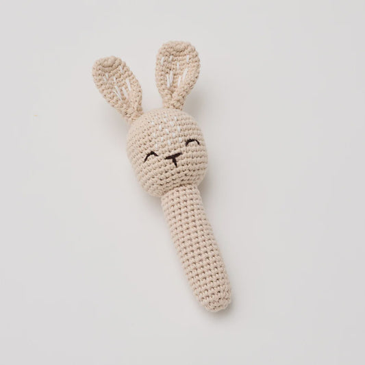 CROCHET BUNNY RATTLE SAND