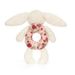 Jellycat - Blossom Bunny Ring Rattle Cherry Berry
