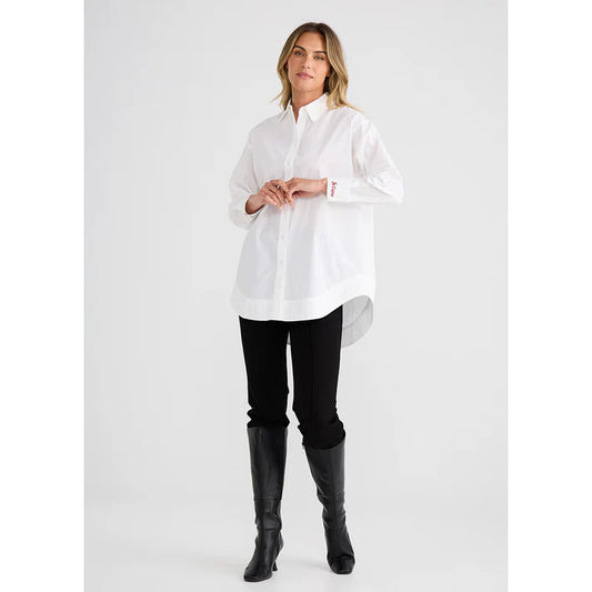 Gemma Shirt - White Je t'aime