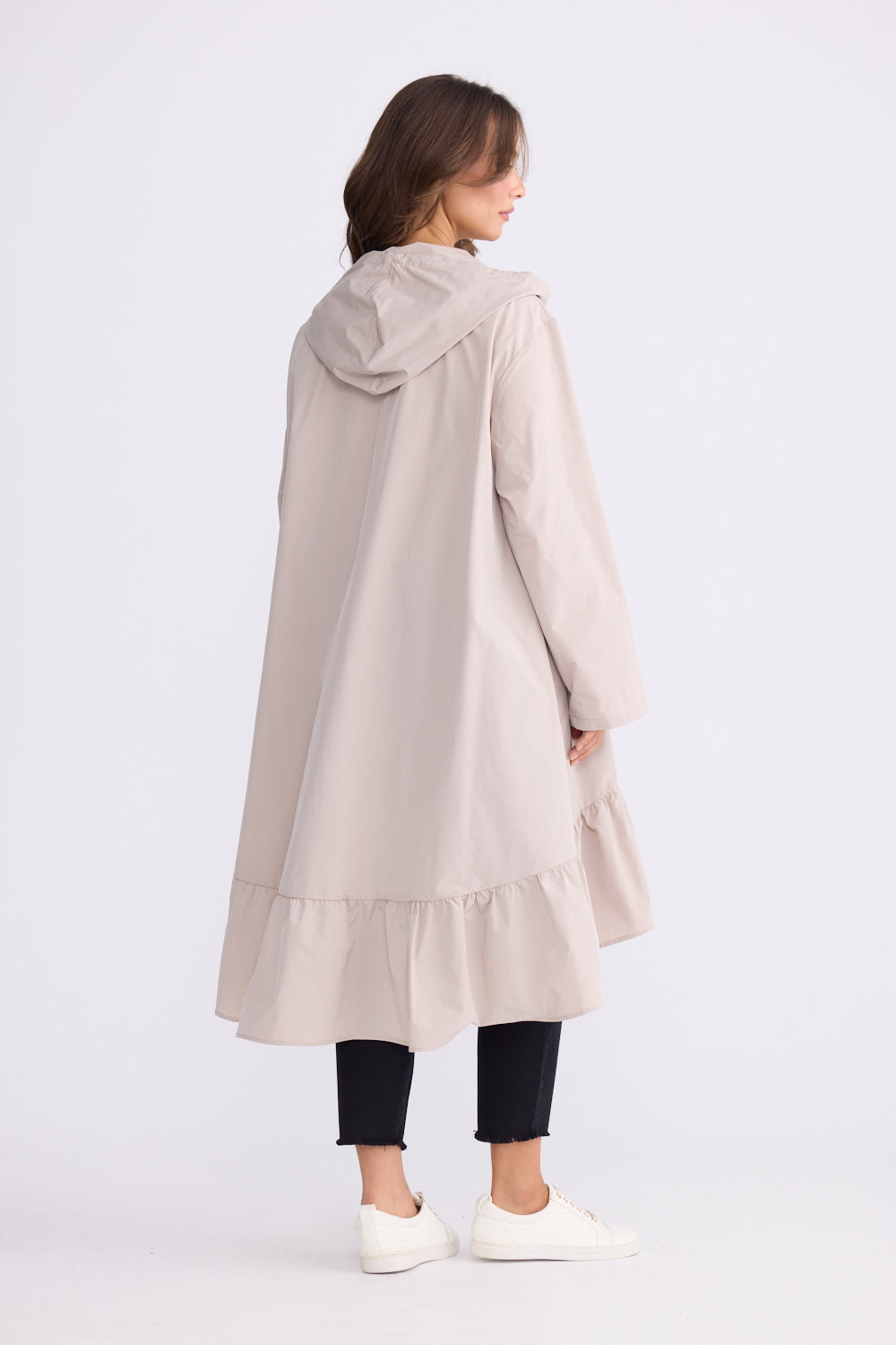 Hyacinth Raincoat - Taupe with Black