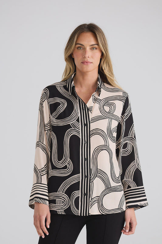 Lucy Shirt - Ink Lines Multi