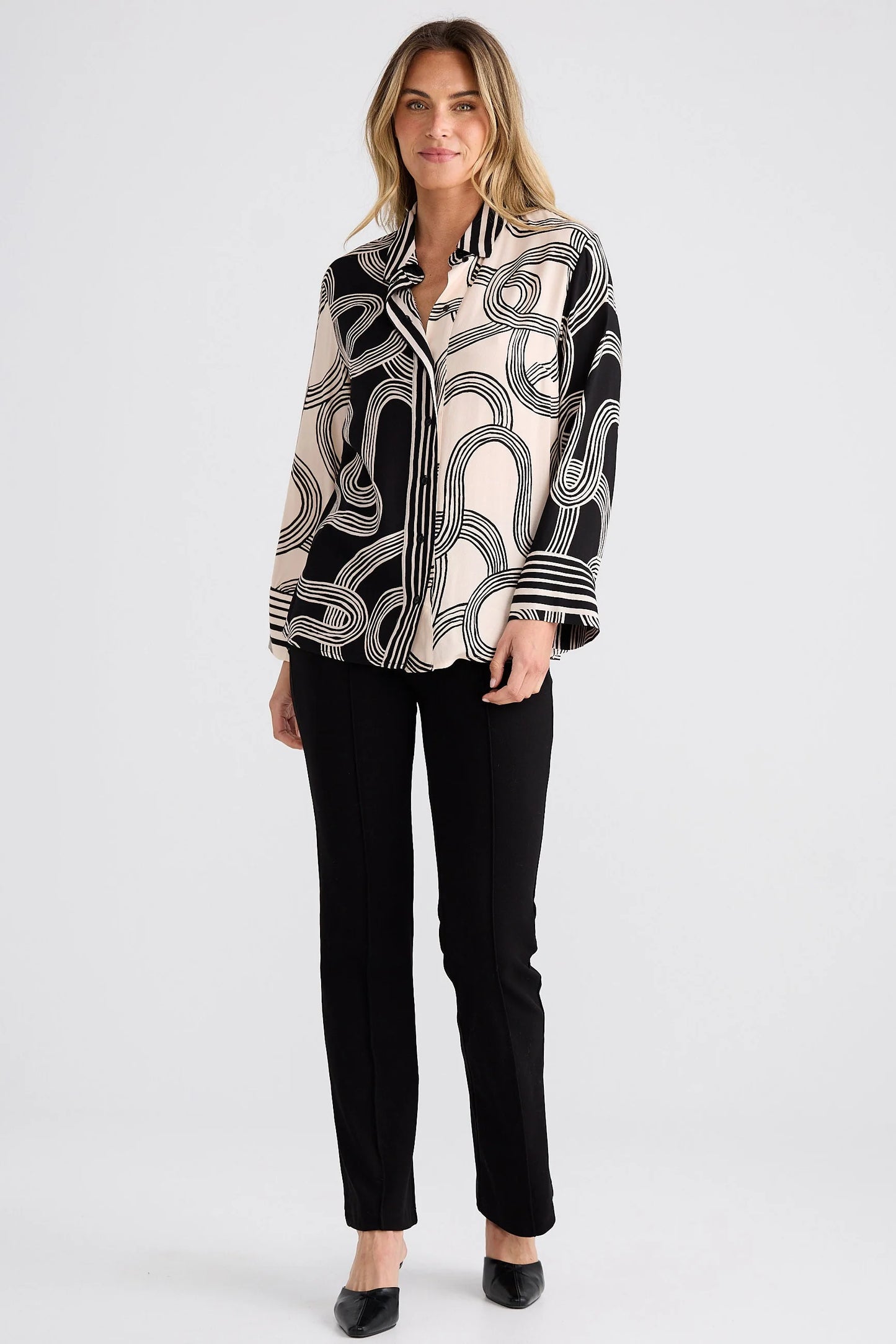Lucy Shirt - Ink Lines Multi
