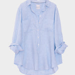 The Boyfriend Linen Shirt - Baby Blue Stripe