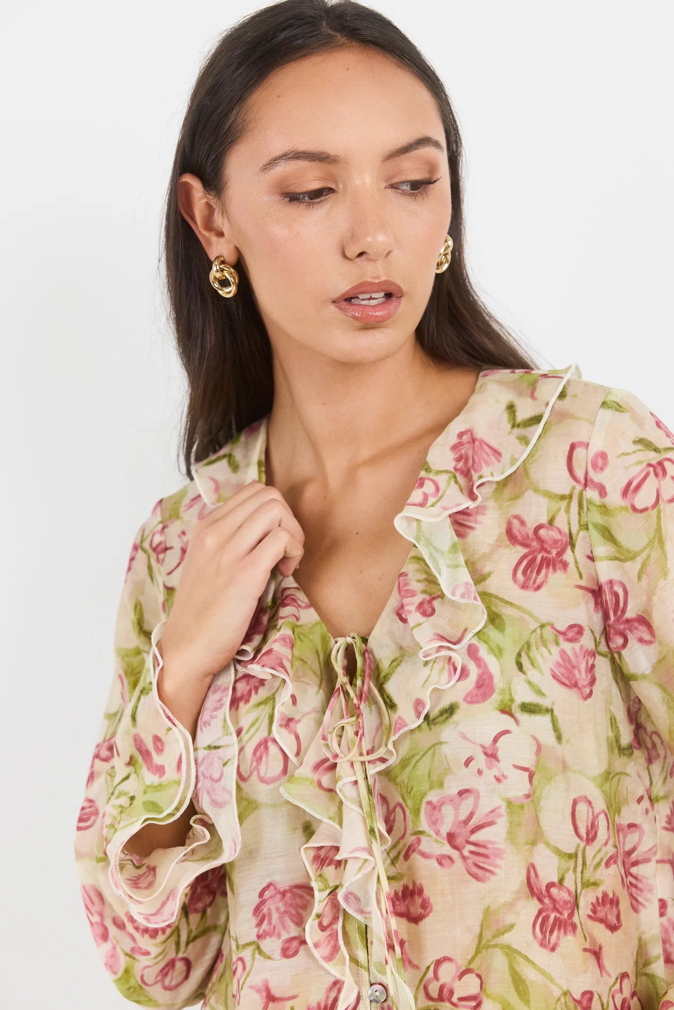 Bohemian Frill Front Blouse