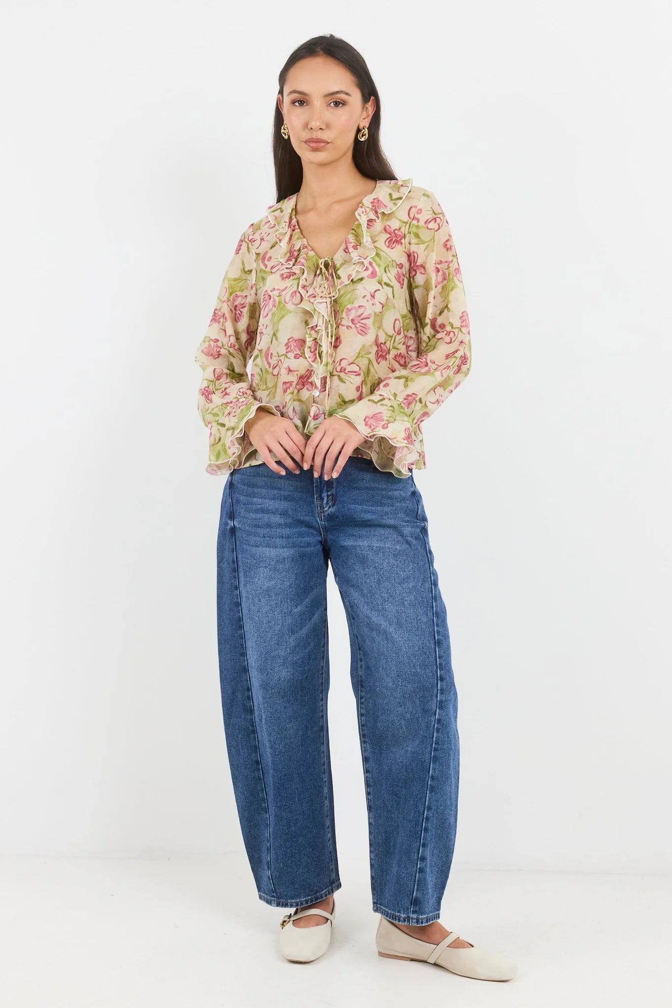 Bohemian Frill Front Blouse