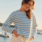 Bretton Stripe Tee - Cornflower Blue