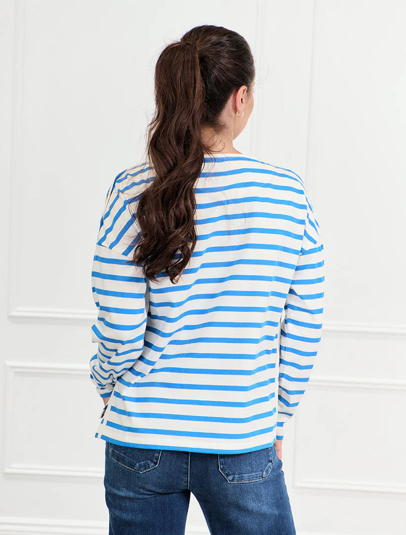 Bretton Stripe Tee - Cornflower Blue