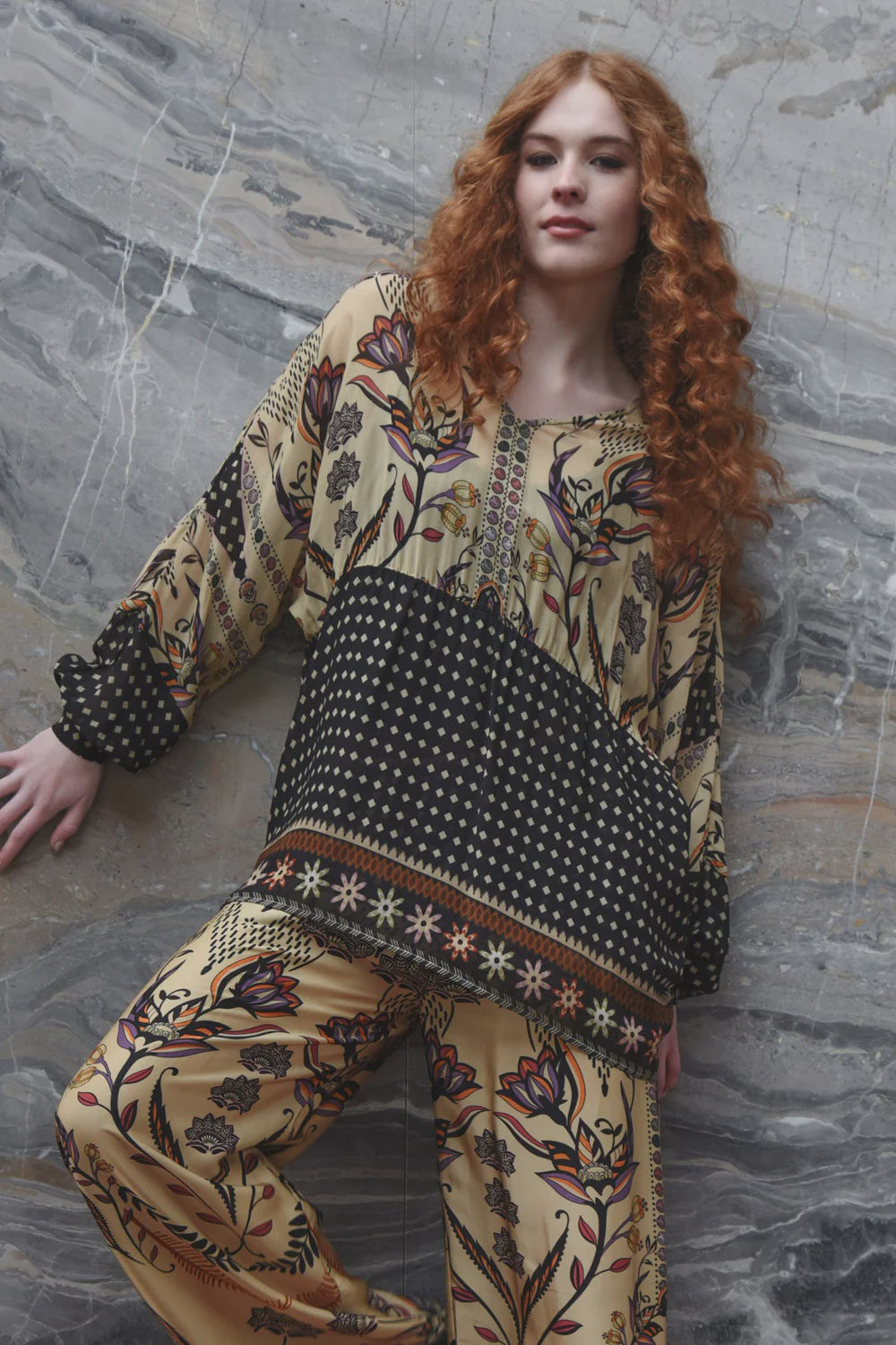 FIRED UP Blouse - Border Spot