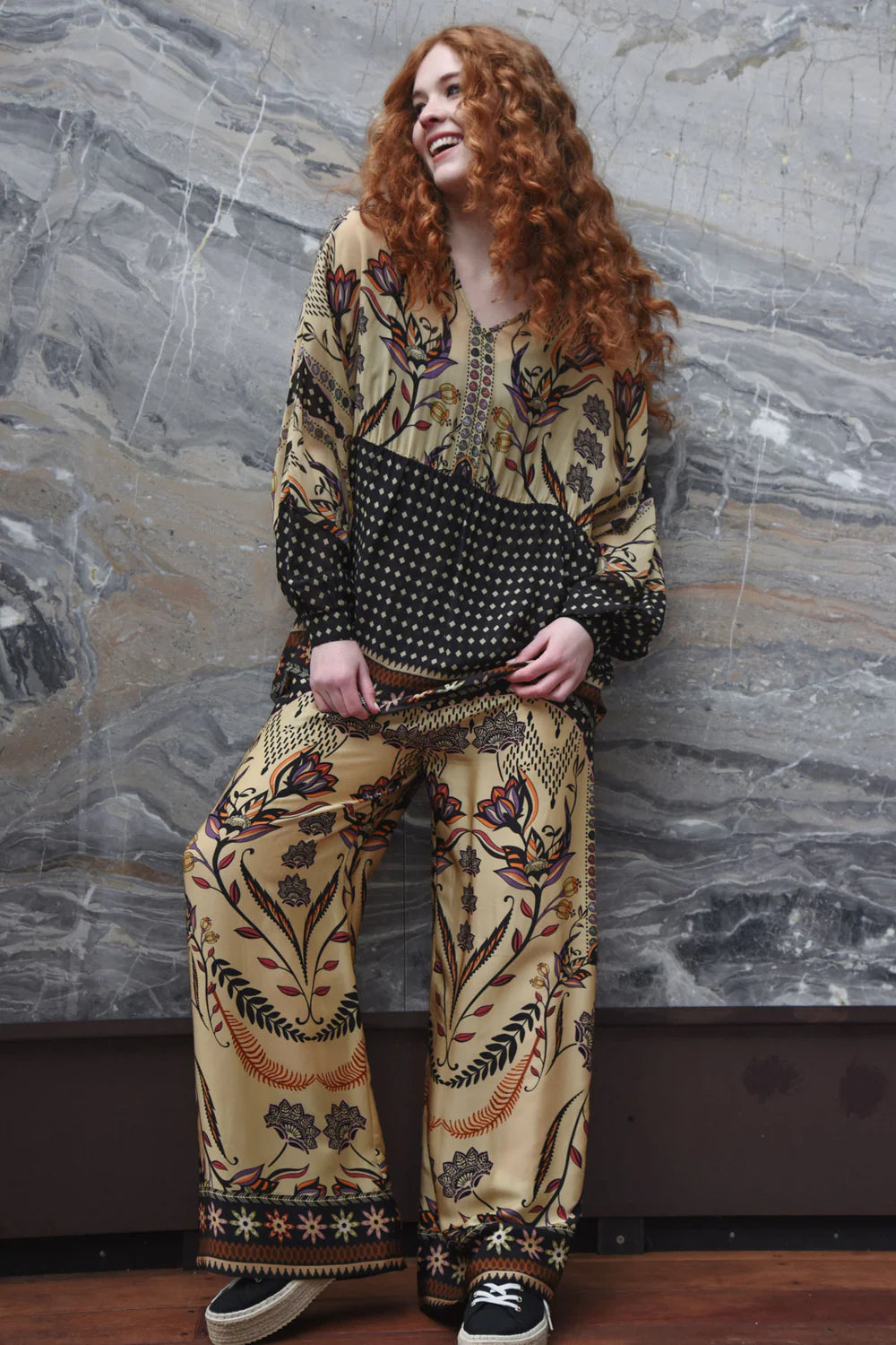 FIRED UP Blouse - Border Spot