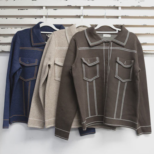 Wool Blend Buttoned Jacket