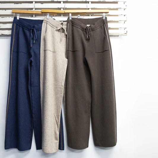 Wool Blend Drawstring Pants