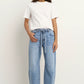 Campus Tie Waist Barrel Jeans - Light Blue