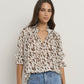 Certainty White Chocolate Animal Shirred Neck Top