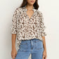Certainty White Chocolate Animal Shirred Neck Top
