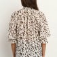 Certainty White Chocolate Animal Shirred Neck Top