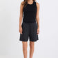 Literal Linen Pleat Front Shorts - Black