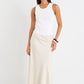Lagos Natural Linen Blend Bias Maxi Skirt
