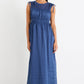 Compass Navy Ramie Relax Sleeveless Maxi Dress