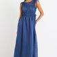 Compass Navy Ramie Relax Sleeveless Maxi Dress