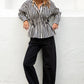 Composite Sheer Shirred Body Shirt