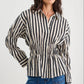 Composite Sheer Shirred Body Shirt