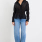 Composite Sheer Shirred Body Shirt