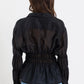 Composite Sheer Shirred Body Shirt