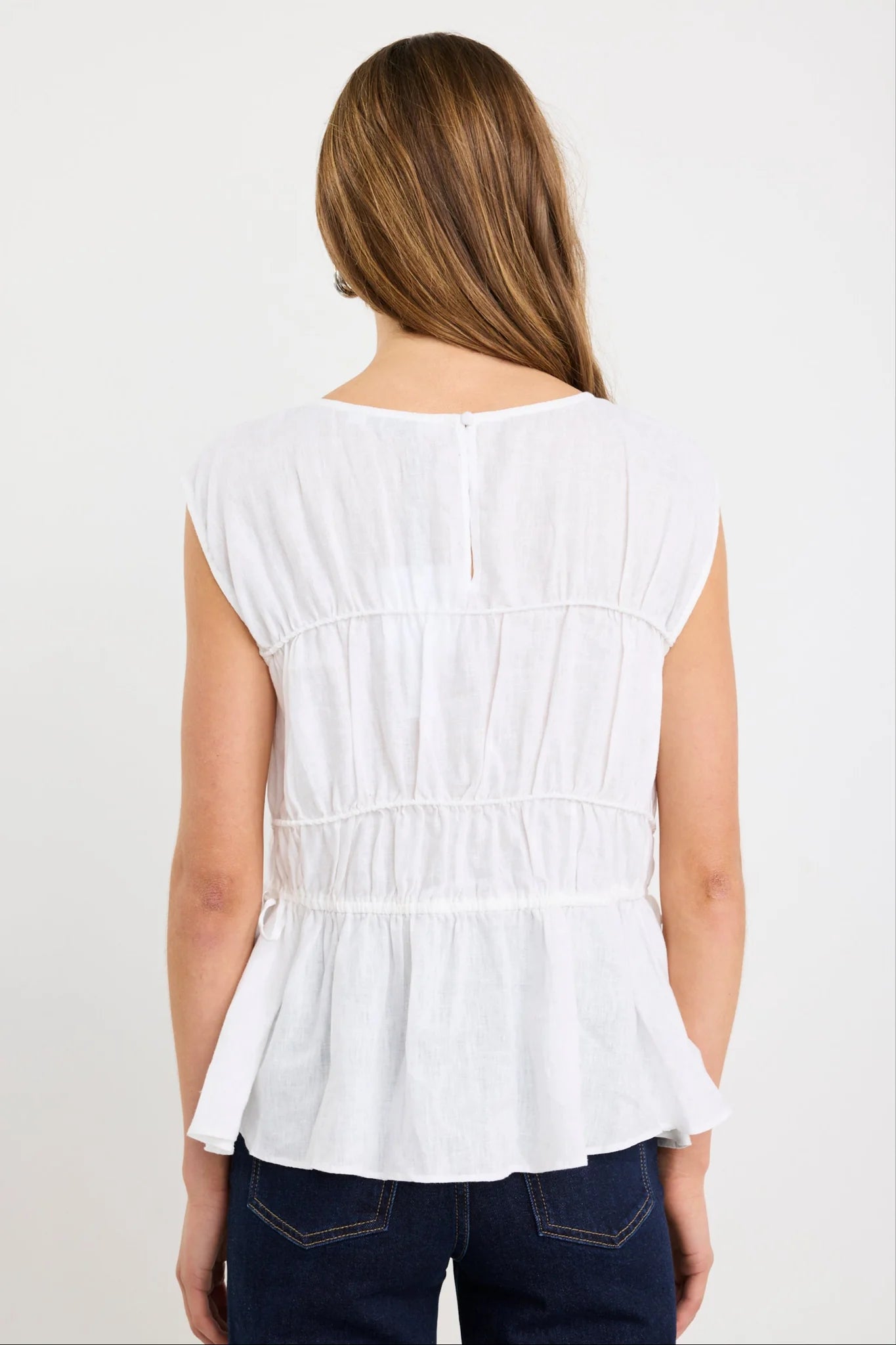 Context Ivory Linen Relaxed Sleeveless Top