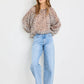 Cosmopolitan Leopard Print Crew Neck Floaty Top