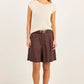 Literal Linen Pleat Front Shorts - Dark Chocolate