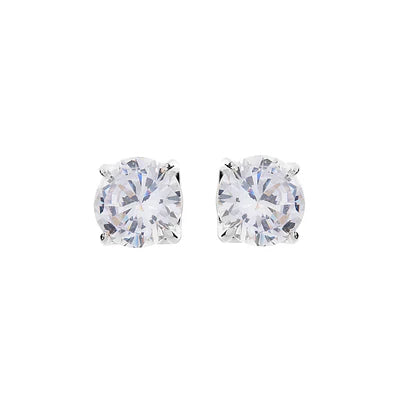 Brilliant Claw Silver Stud Earrings
