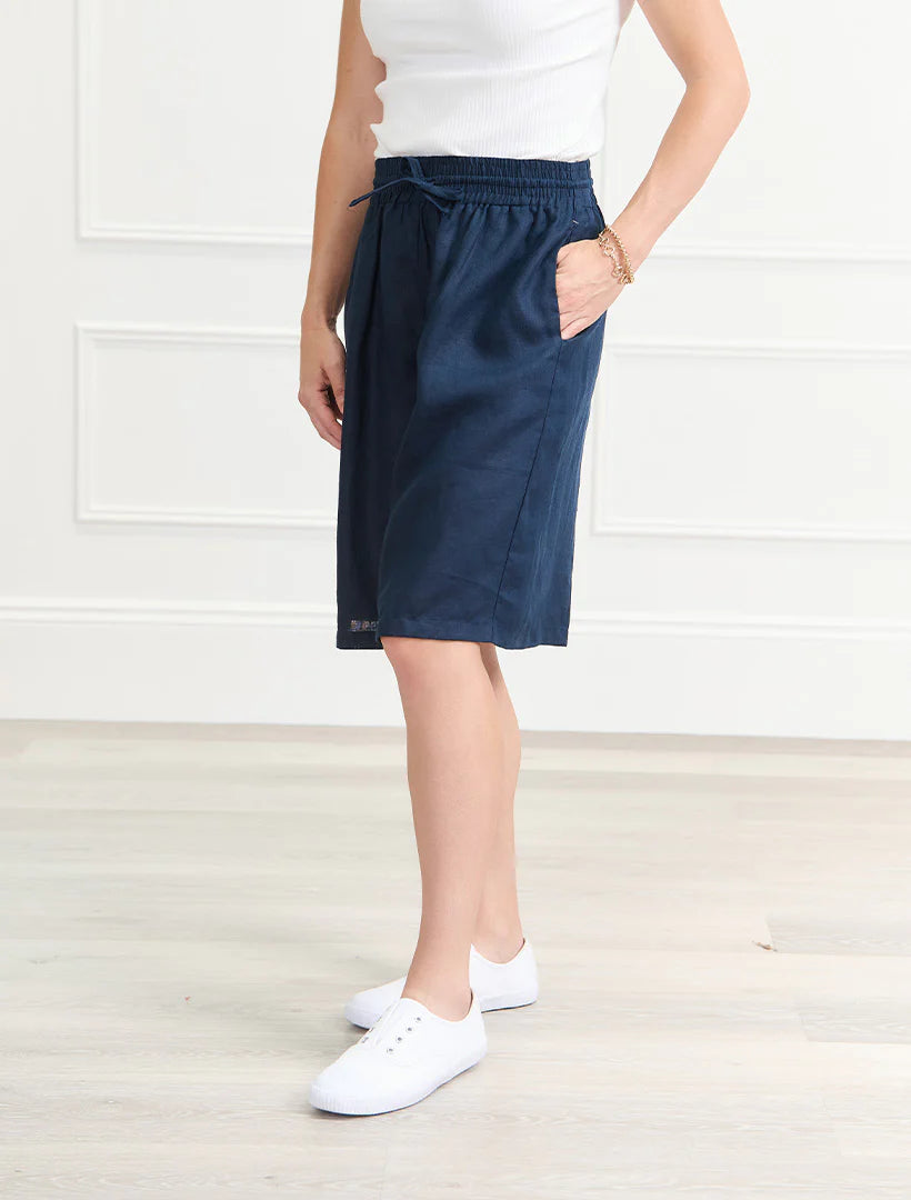 Elouise Linen Short - Navy
