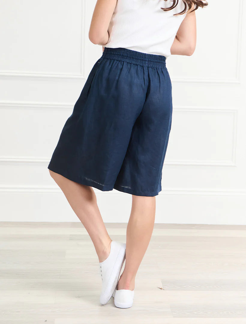 Elouise Linen Short - Navy