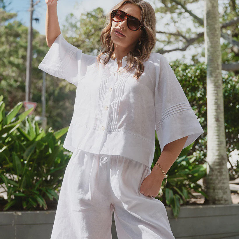 Elouise Linen Short - White