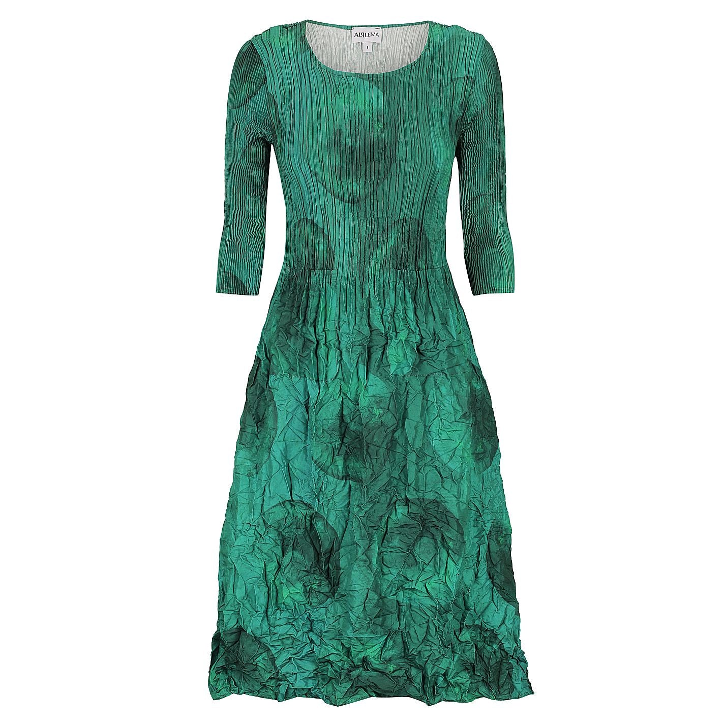 3/4 Sleeve Smash Pocket Dress Emerald Moon