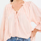 Expression Rosewater Voile Tie Front Top