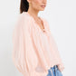 Expression Rosewater Voile Tie Front Top
