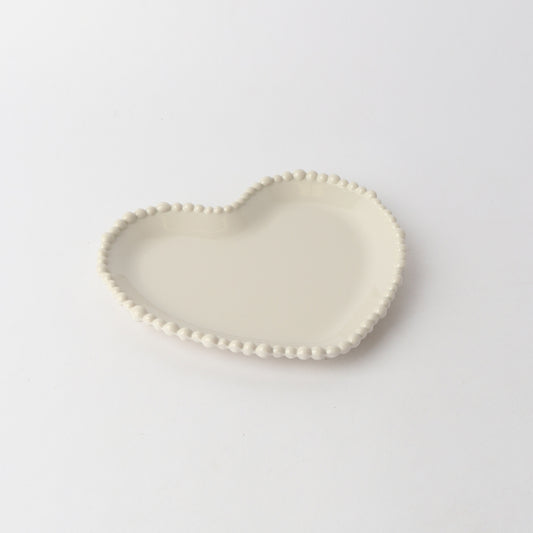 Melamine Pearl Heart Plate 20cm