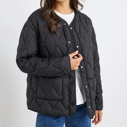 Frankly Boxy Snap Front Puffer Jacket