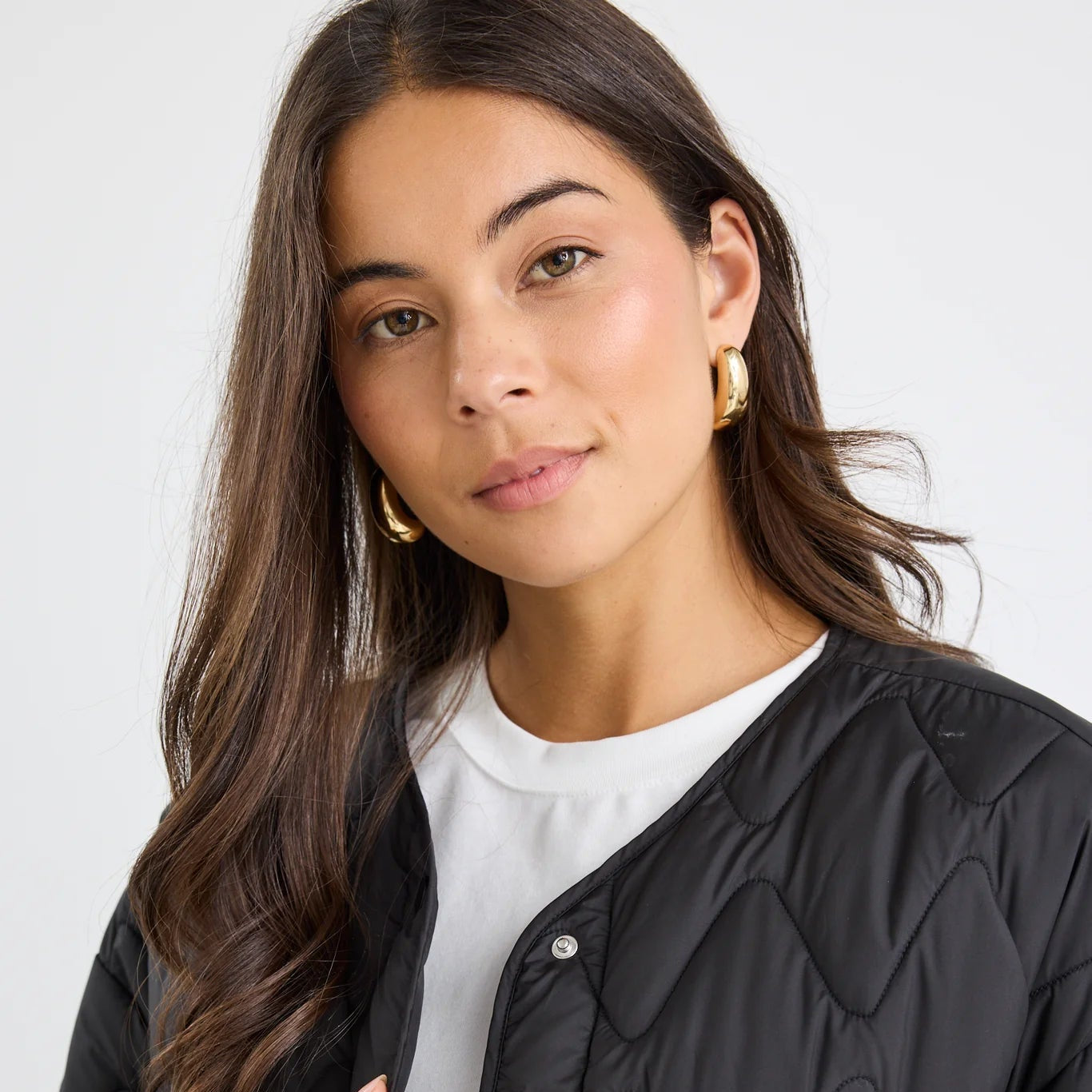 Frankly Boxy Snap Front Puffer Jacket