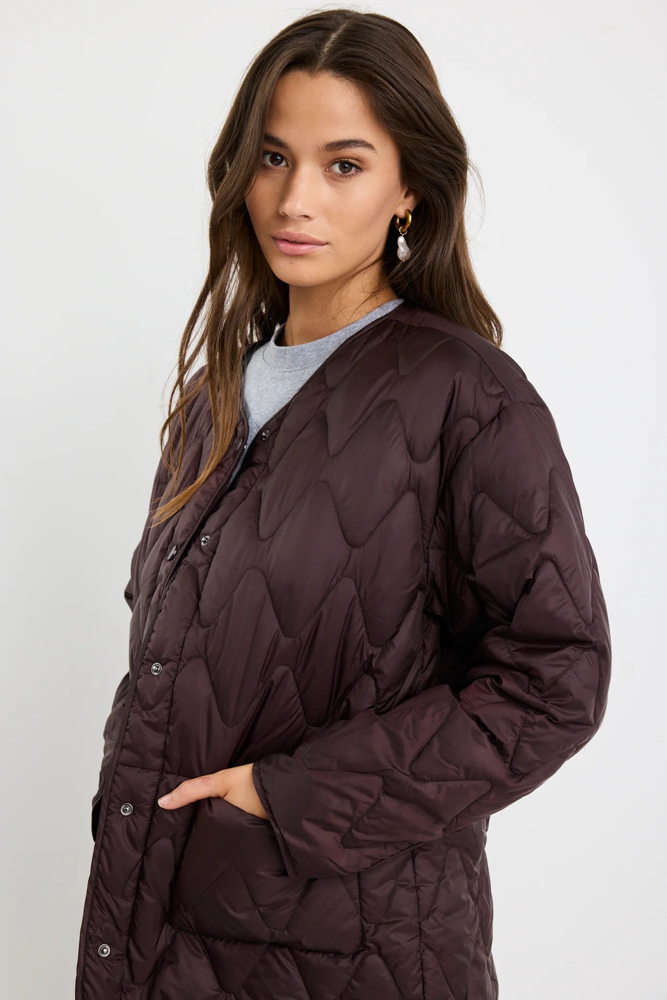 Frankly Boxy Snap Front Puffer Jacket