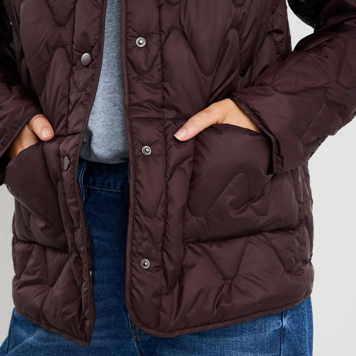 Frankly Boxy Snap Front Puffer Jacket