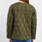 Frankly Khaki Boxy Snap Front Puffer Jacket